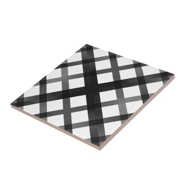 Black And Grey Fading Ombre Crisscross X Pattern   Tile (Side)