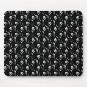 Black and Grey Fancy Swirls Mousepad