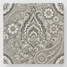 Black and Grey Floral Paisley Elegance