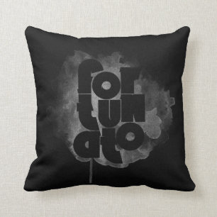 Black and Grey Fortunato Throw Pillow