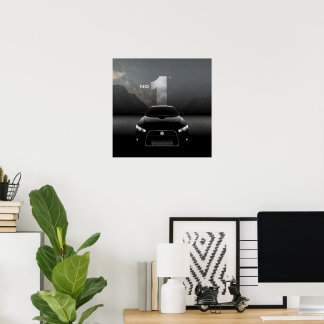 Black and Grey Futuristic Best Car  Poster