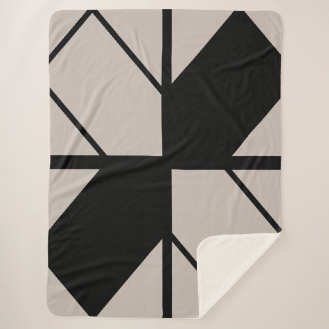 Black and Grey Geometric Design Blanket (Front)