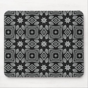 Black and Grey Geometric design Mouse Pad