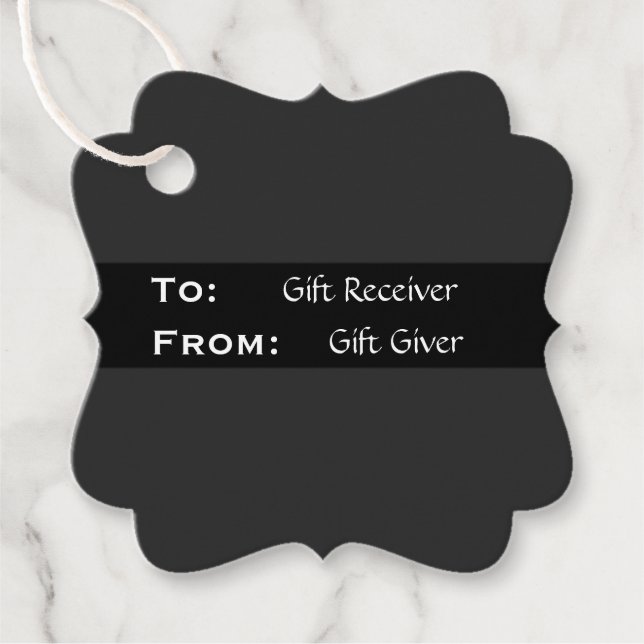 Black and Grey Gift Tag - HAMbyWG (Front)