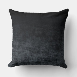 Black and Grey Grunge Ombre Texture Throw Pillow