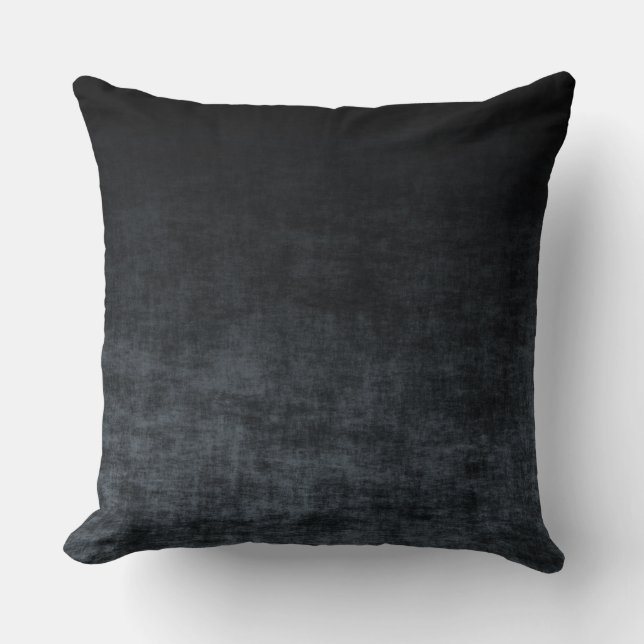 Black and Grey Grunge Ombre Texture Throw Pillow (Front)
