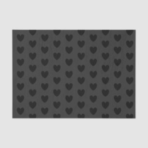 Black and Grey Hearts Tissue Paper HAMbyWG