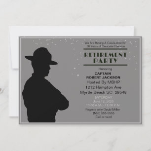 Black and Grey Highway Patrol  Retirement Party    Invitation