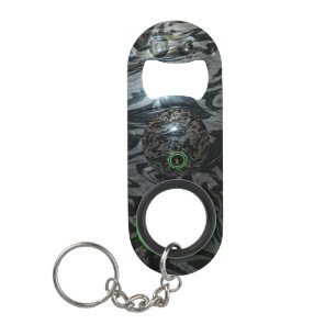 Black And Grey Lawn Bowl, Bottle Opener Keyring Keychain Bottle Opener