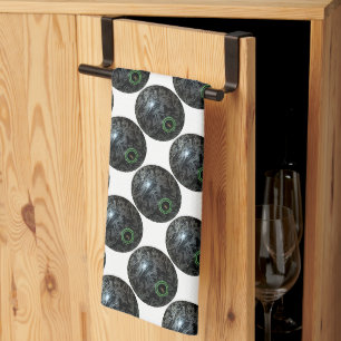 Black And Grey Lawn Bowl, Dish Towel