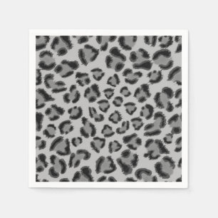 Black and grey Leopard pattern Napkin
