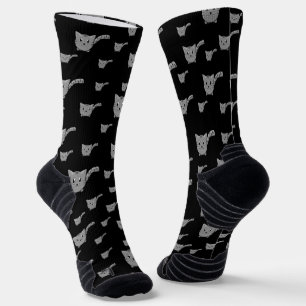 Black And Grey Little Kitties  Socks