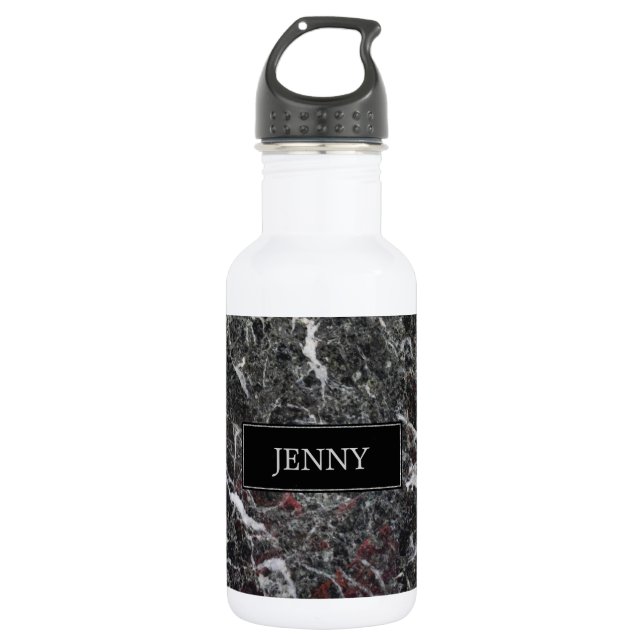 Black And Grey Marble 532 Ml Water Bottle (Front)