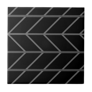 Black and Grey Masculine Tire Tread Pattern Tile