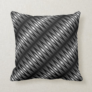 Black and Grey Metallic Look Throw Pillow