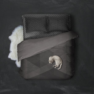 Black and Grey Modern Geometric Wavy Curved Lines Pillowcase