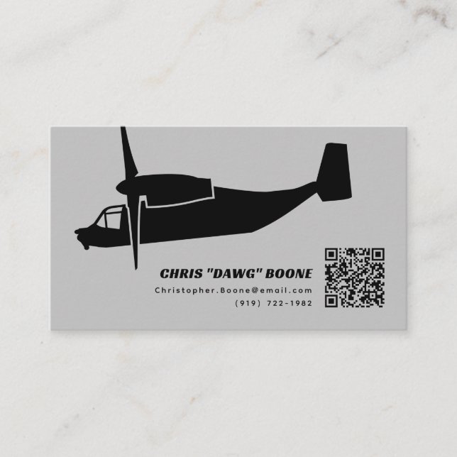 Black and Grey Modern Osprey Business Card (Front)