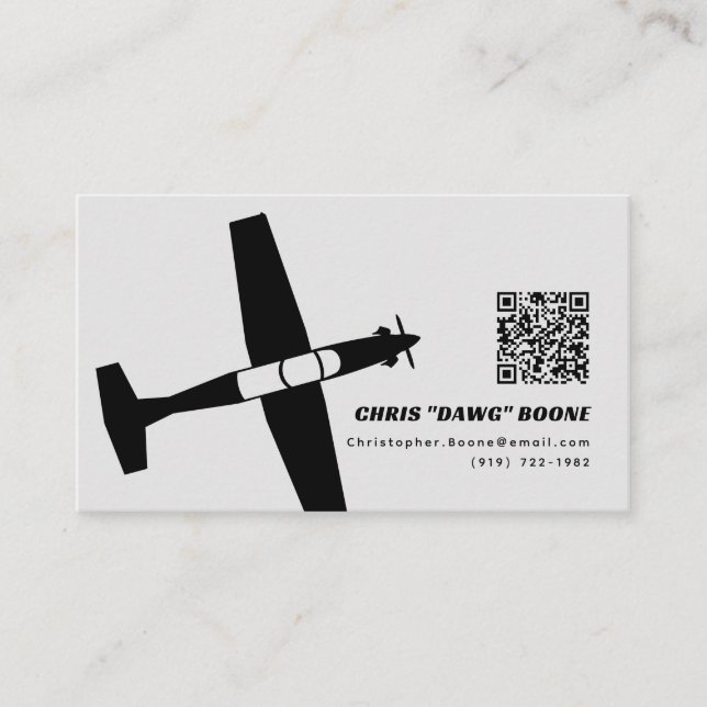 Black and Grey Modern T-6 UPT Business Card (Front)