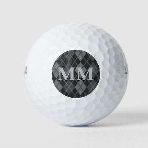 Black and Grey Monogram Initial  Golf Balls
