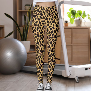 Black And Grey Orange Big Cat Pattern Leopard Skin Leggings