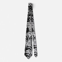 Black and Grey Palms Tie