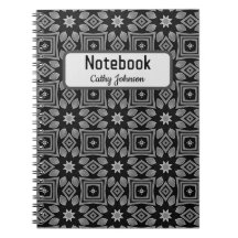 Black and Grey patterned Notebook