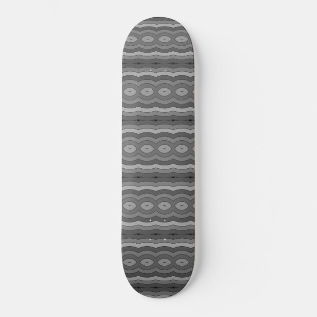 black and grey patterned skateboard (Front)