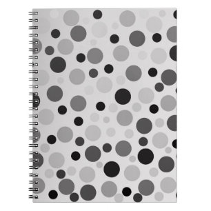 Black And Grey Polka Dots,  Notebook