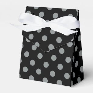 Black and Grey Polka Dots Pattern Favor Box