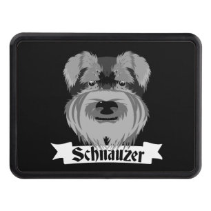 Black and Grey Schnauzer Trailer Hitch Cover
