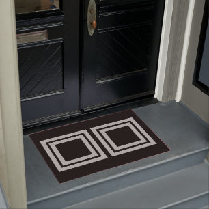 Black And Grey Simple Art Doormat