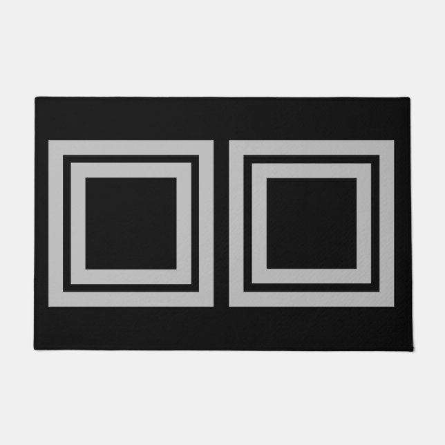 Black And Grey Simple Art Doormat (Front)