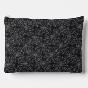 Black and Grey Spiderweb Gothic Pattern Accessory Pouch