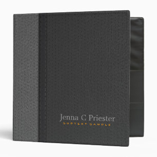 Black And Grey Stitched Leather Look Binder