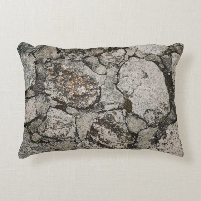 Black and grey stone fragment accent pillow (Front)