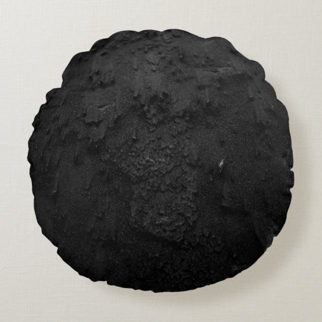 Black and grey stone fragment round pillow (Front)