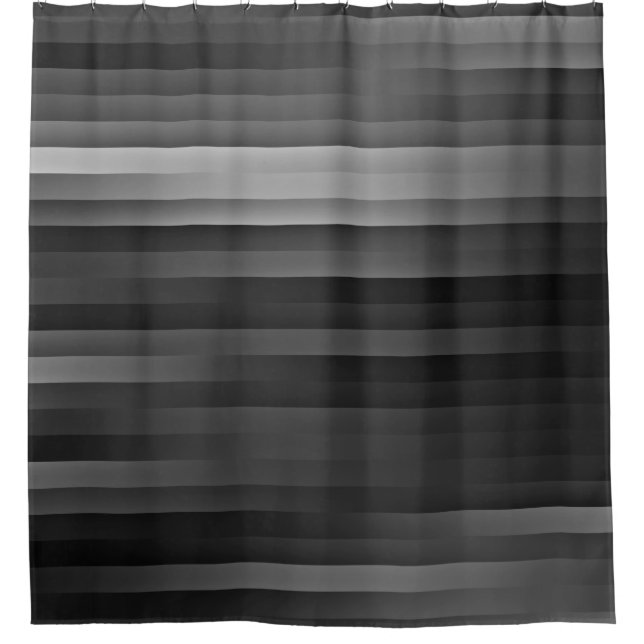 Black and Grey Striped Shower Curtain (Front)
