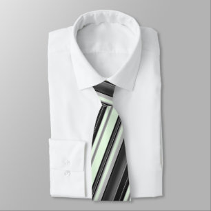 Black and grey stripes on mint green gift tie