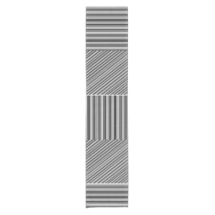 Black and Grey Stripes Table Runner