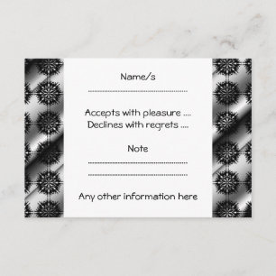 Black and Grey Stylish Elegant Pattern. RSVP Card