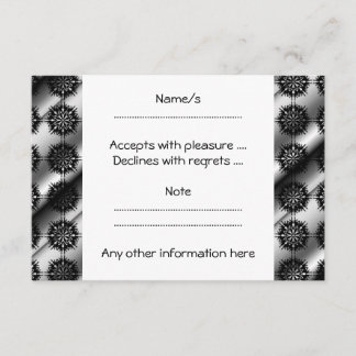 Black and Grey Stylish Elegant Pattern. RSVP Card