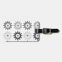 Black and Grey Suns Luggage Tag