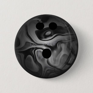 Black and Grey Swirl Bowling Ball 2 Inch Round Button