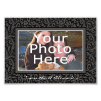 Black and Grey Swirl Elegant Photo Border w/Text