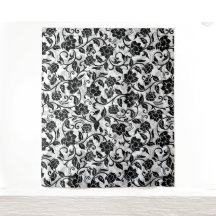 Black and Grey Swirling Flowers