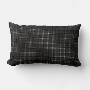 Black and Grey Tartan pattern Lumbar Pillow