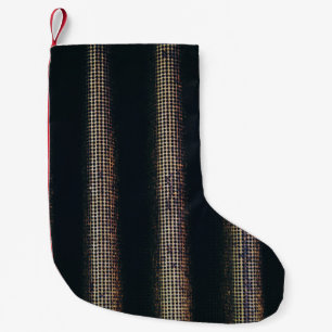 Black and grey textile small christmas stocking