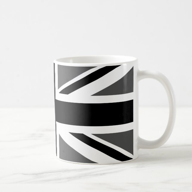 Black and Grey Union Jack Coffee Mug (Right)
