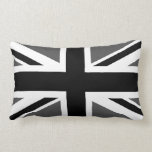 Black and Grey Union Jack Lumbar Pillow<br><div class="desc">Black and grey pattern based on the Union Jack.</div>