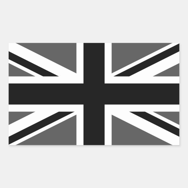Black and Grey Union Jack Sticker (Front)